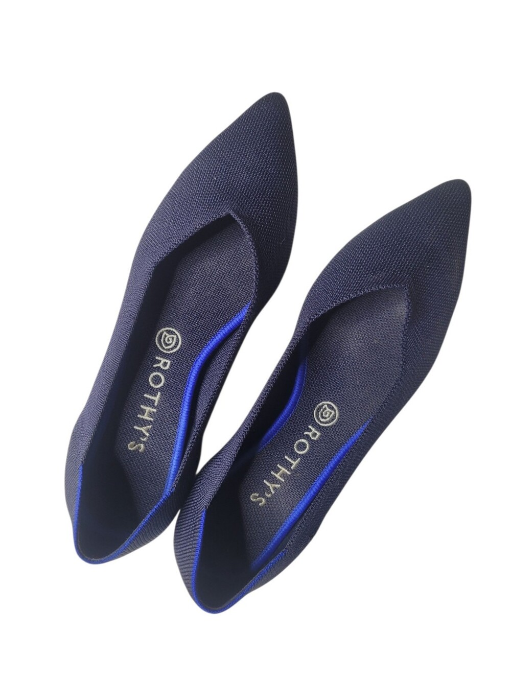 ROTHY'S 'The Point' Navy Knit Ballet Flat Size US 10.5 M